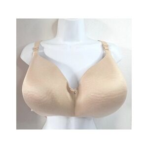 Cacique 44DDD‎ Balconette Lightly Lined Bra Beige Full Coverage WIRE WAS REMOVED